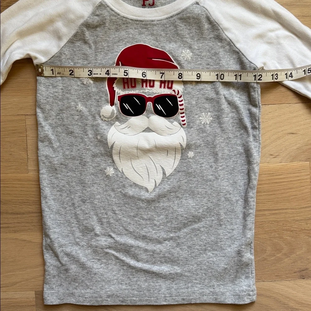 Kids Matching Family Glow Ho Ho Ho Snug Fit Cotton Pajamas - Gray/Size 10